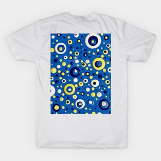 Blue and yellow abstract design T-Shirt